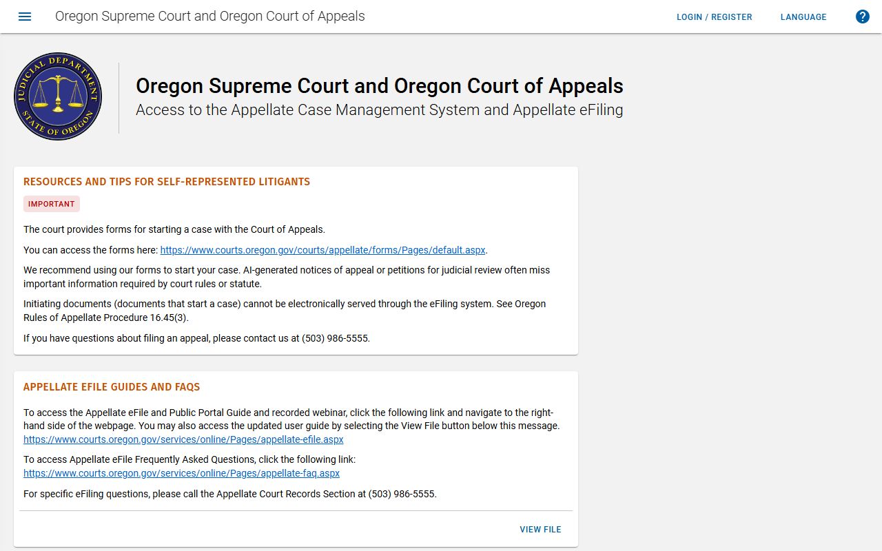 Multnomah County court dockets ACMS appellate portal
