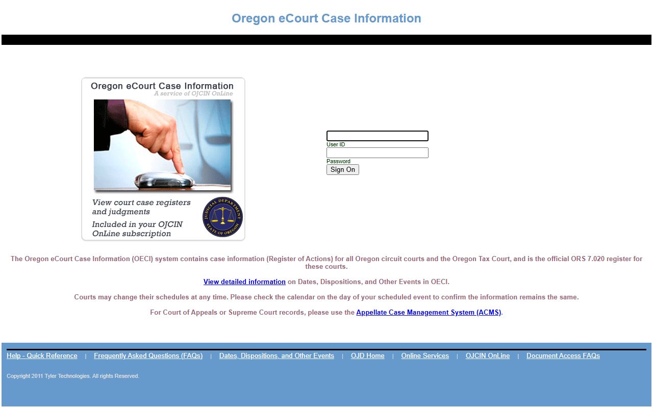 Multnomah County court records OECI public access login