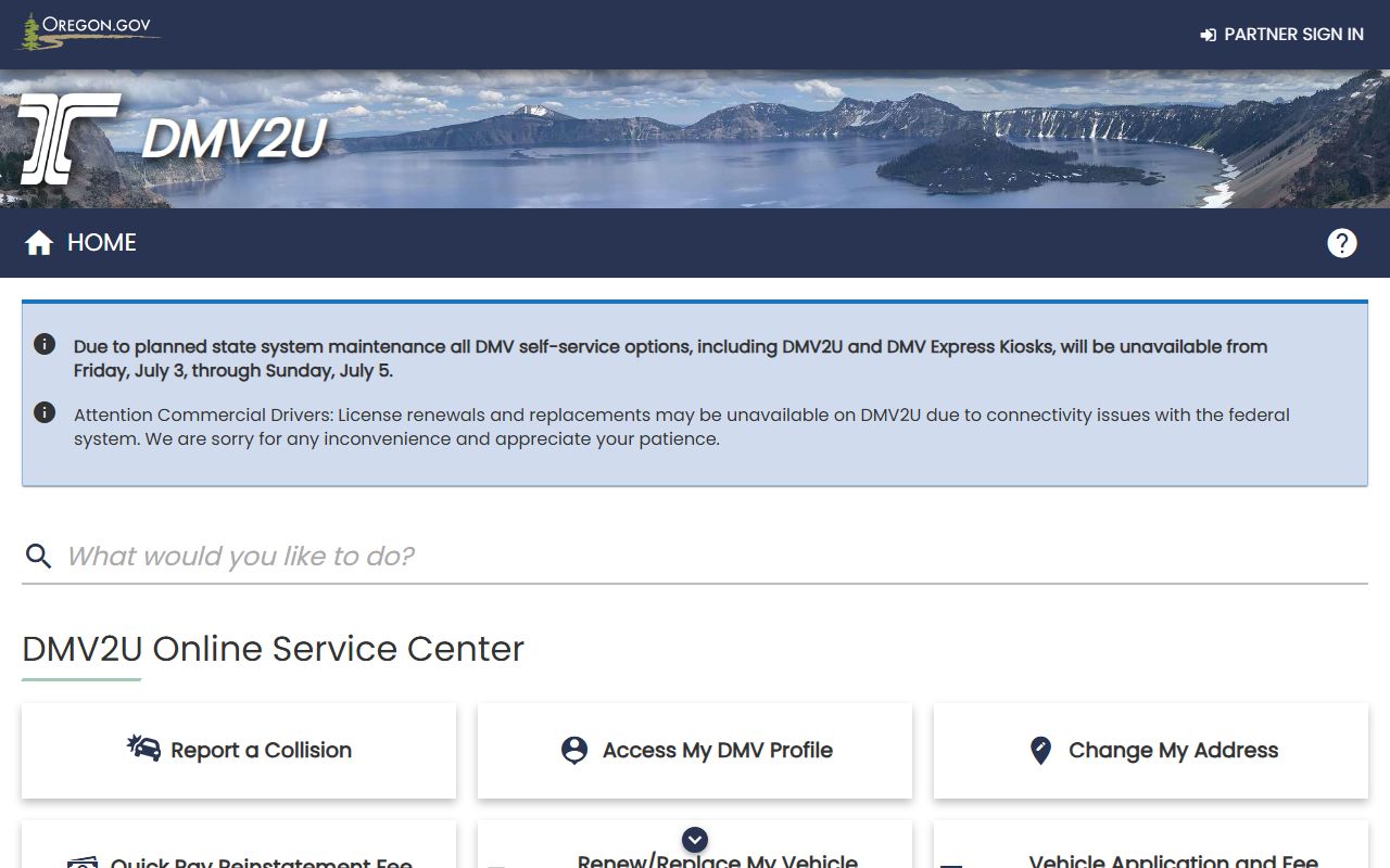 Multnomah County traffic court records Oregon DMV2U driver record services