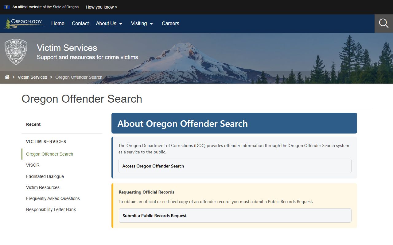 Multnomah County warrant records Oregon DOC offender search channel